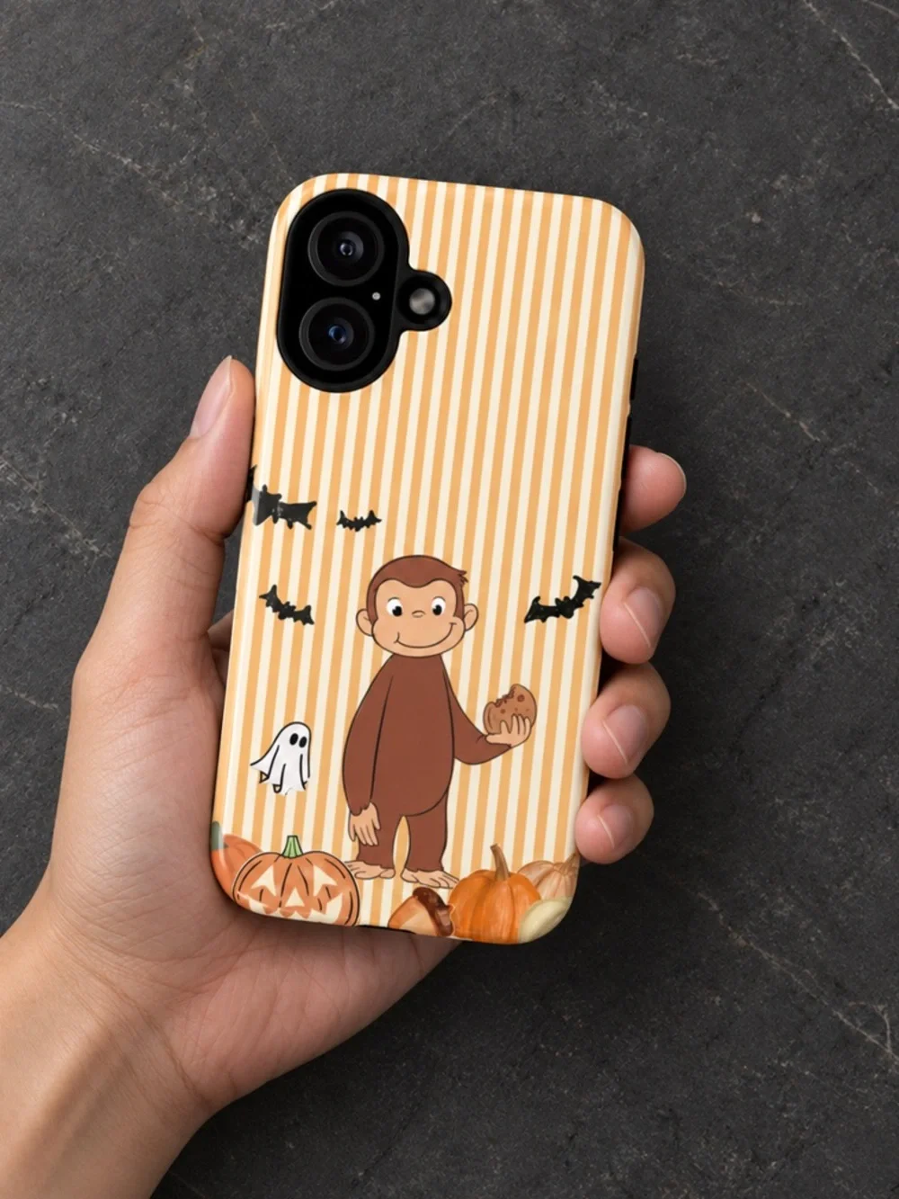 Curious George Monkey Pumpkins Halloween Costume Glossy PhoneCase